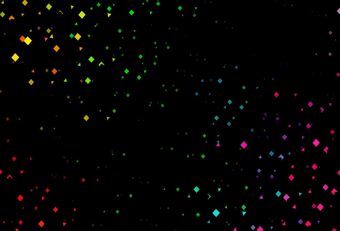 Dark multicolor, rainbow vector pattern in polygonal style with circles.