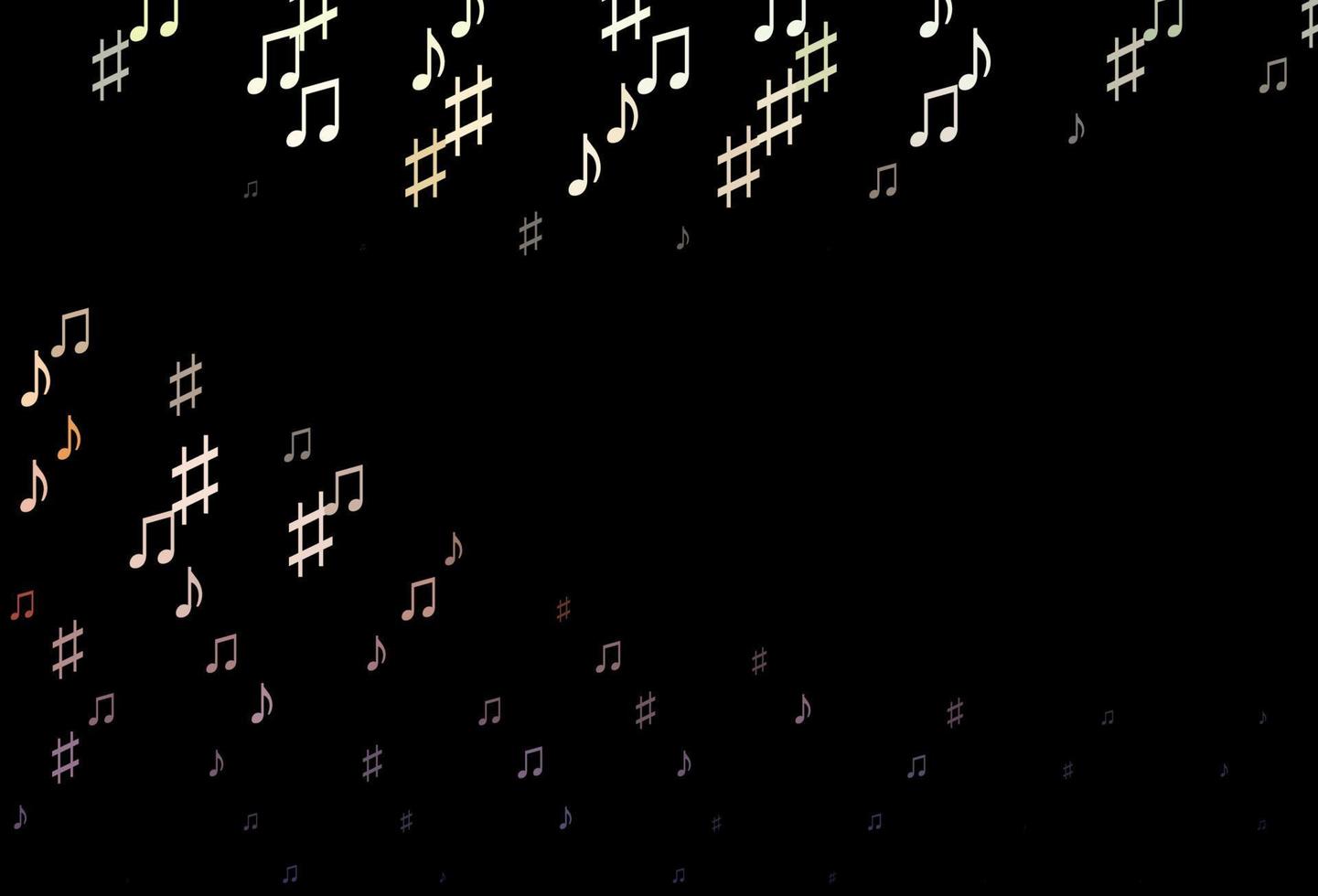 Dark Green, Red vector backdrop with music notes.
