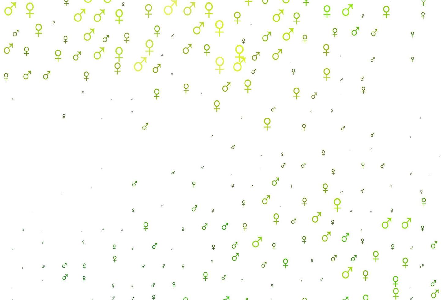 Light green vector background with gender symbols.