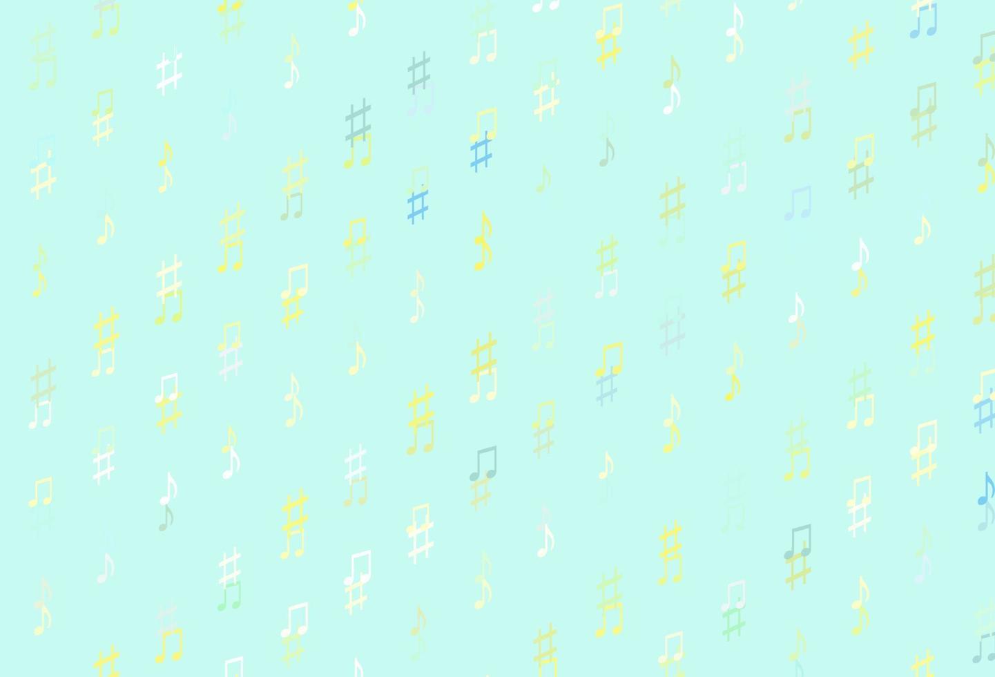 Light Green, Yellow vector template with musical symbols.