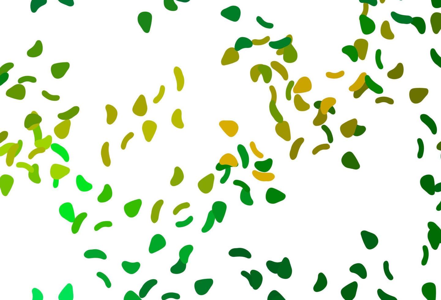 textura de vector verde claro, amarillo con formas aleatorias.