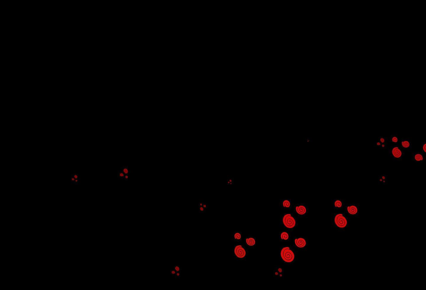 Dark Green, Red vector background with curved circles.