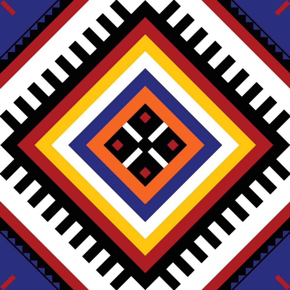 colorido pañuelo o chal geométrico étnico oriental diseño tradicional para fondo, alfombra, papel pintado, ropa, envoltura, batik, tela, estilo de bordado de ilustración vectorial vector