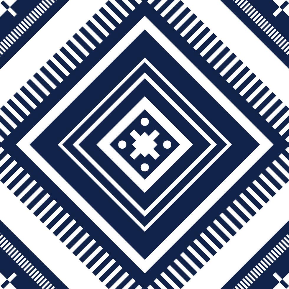 bufanda azul índigo o chal geométrico étnico oriental diseño tradicional para fondo, alfombra, papel pintado, ropa, envoltura, batik, tela, estilo de bordado de ilustración vectorial vector