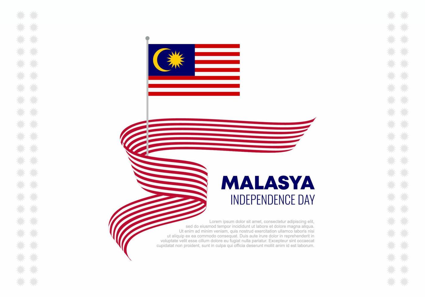 Malaysia Independence day national celebration on august 31. vector