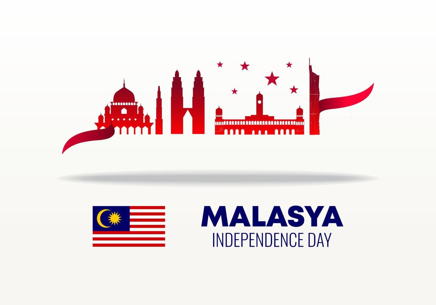 Malaysia Independence day national celebration on august 31. vector