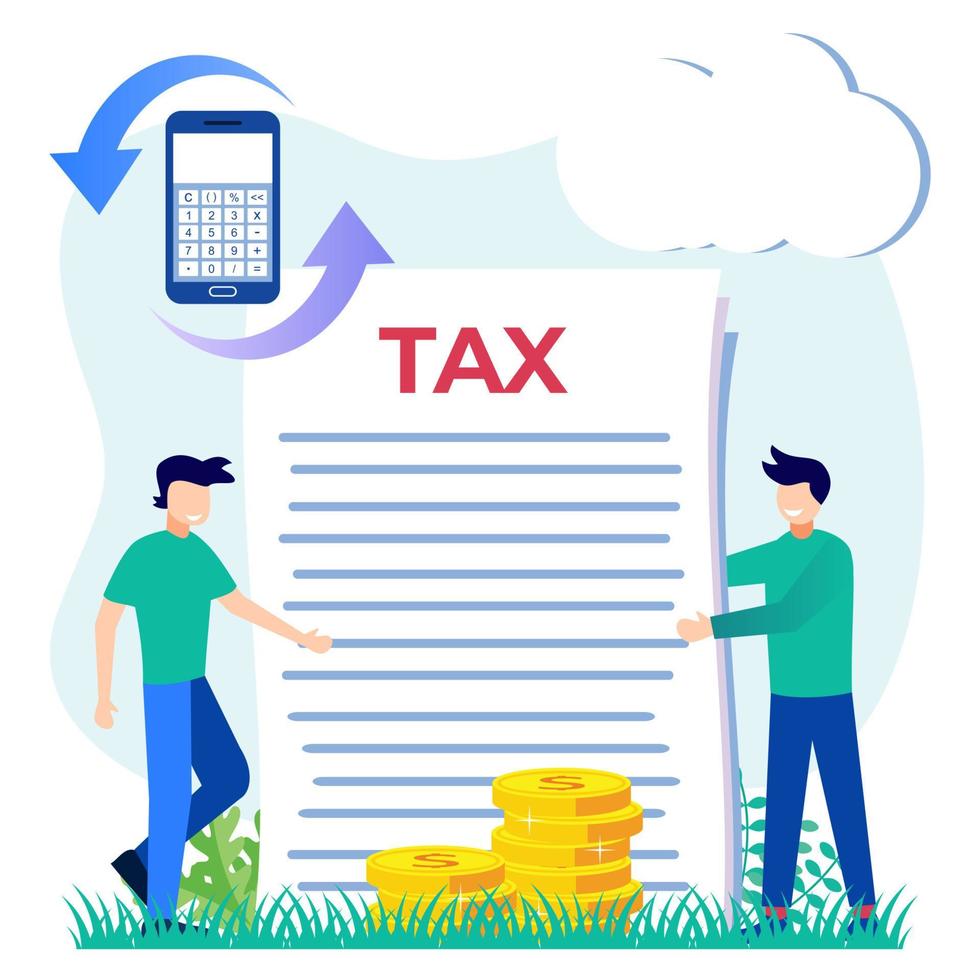 Illustration vector graphic cartoon character of tax consultation