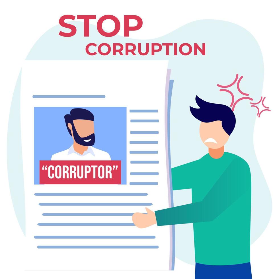 Illustration vector graphic cartoon character of anti corruption day