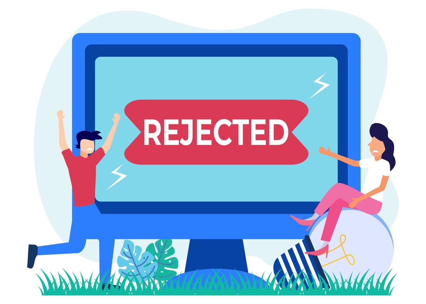 Illustration vector graphic cartoon character of rejected
