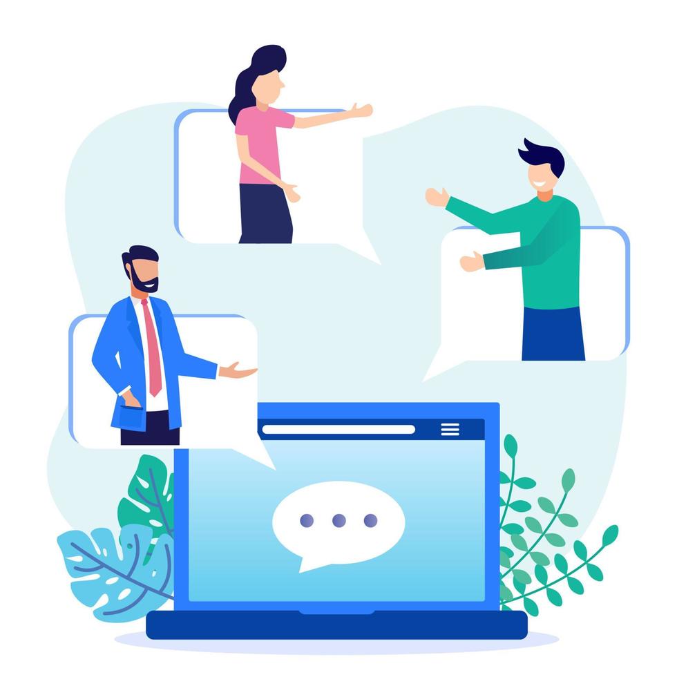 Illustration vector graphic cartoon character of online meeting