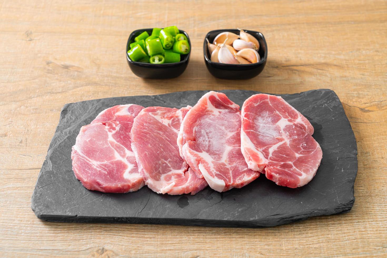 fresh pork neck raw or collar pork photo