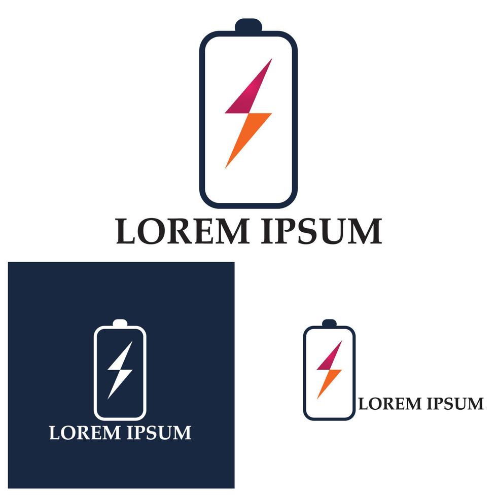 Power Battery Logo icon vector illustration Design Template.Battery Charging vector icon.Battery power and flash lightning bolt logo