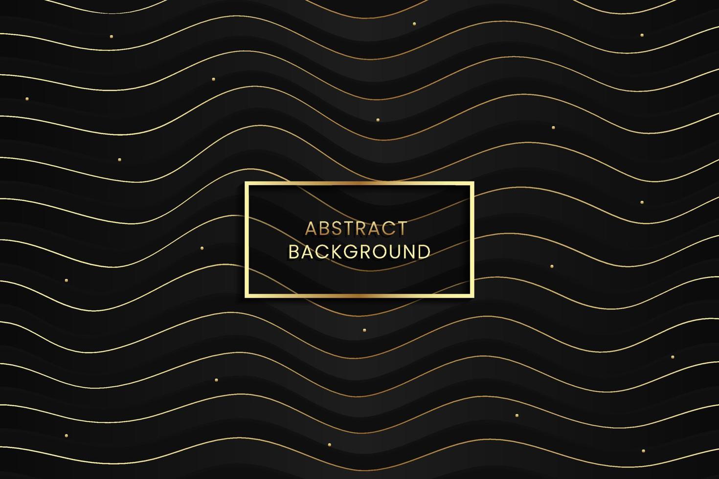 Warped waving lines black gold background Vector