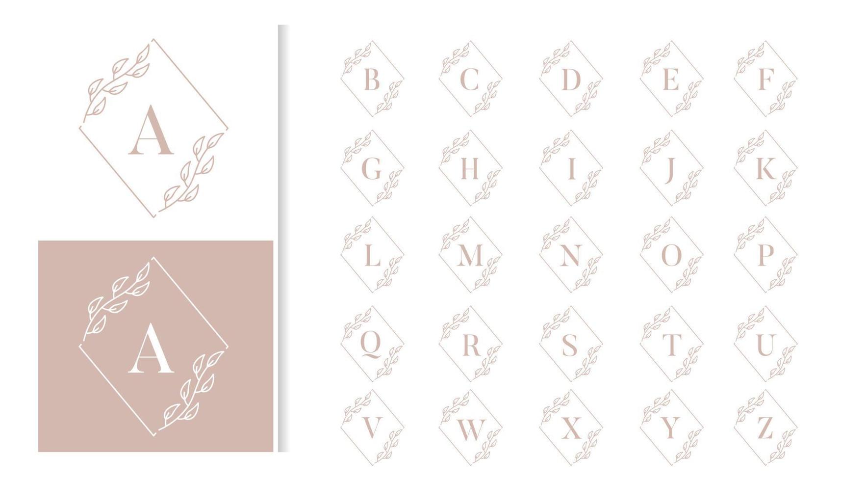 Decorative luxury wedding monogram logo alphabet set vector