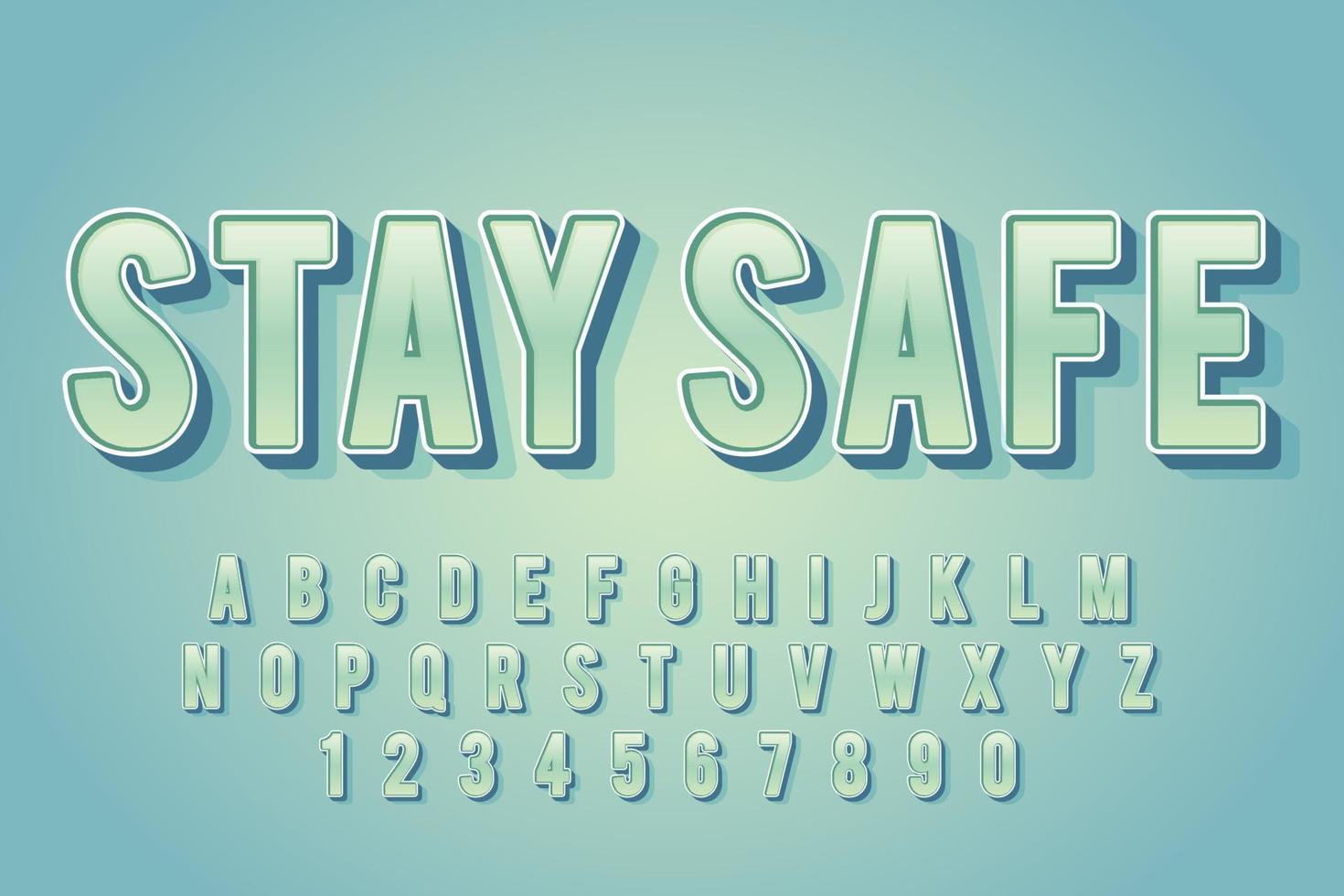 decorative stay safe Font and Alphabet vector