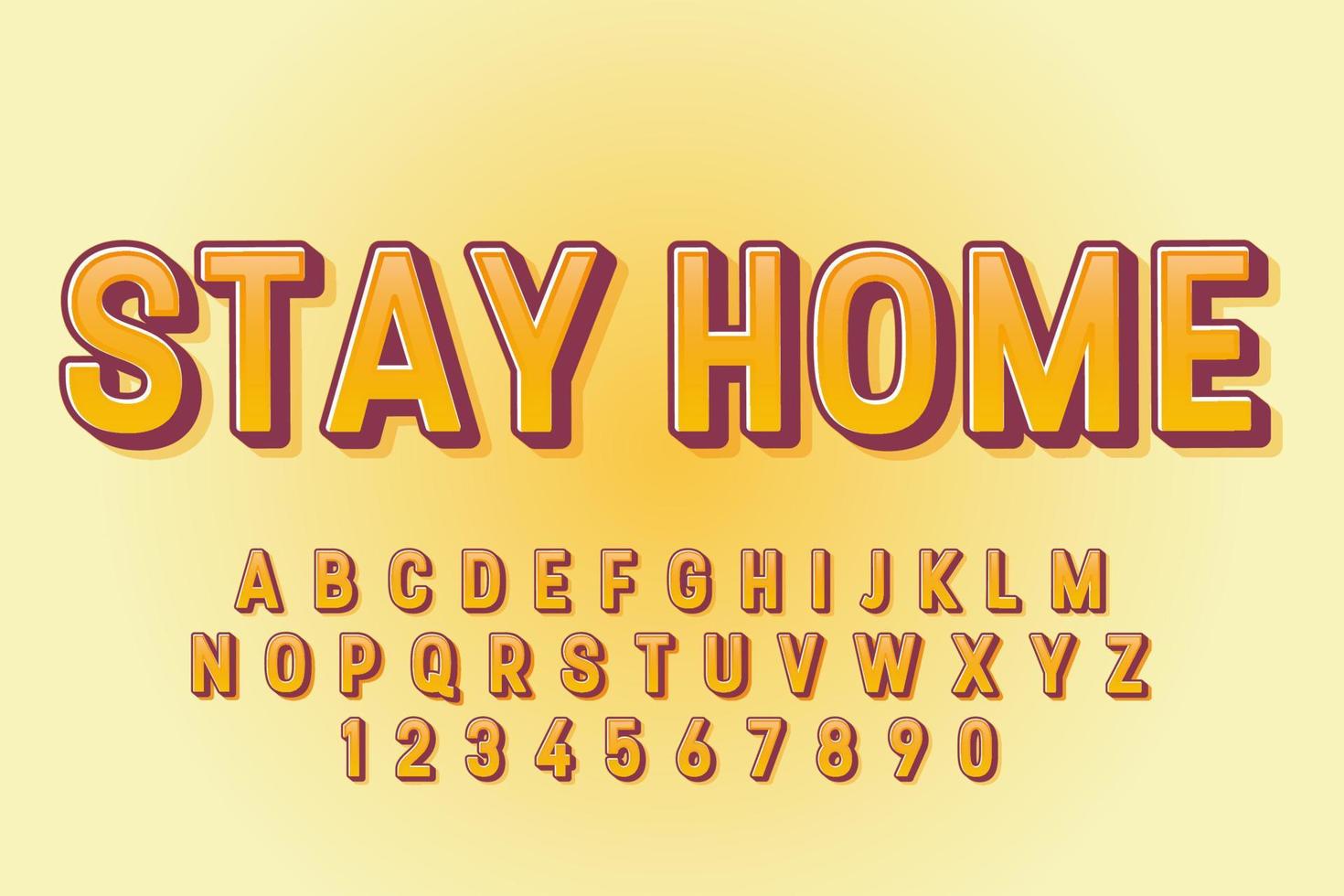 decorative stay home Font and Alphabet vector