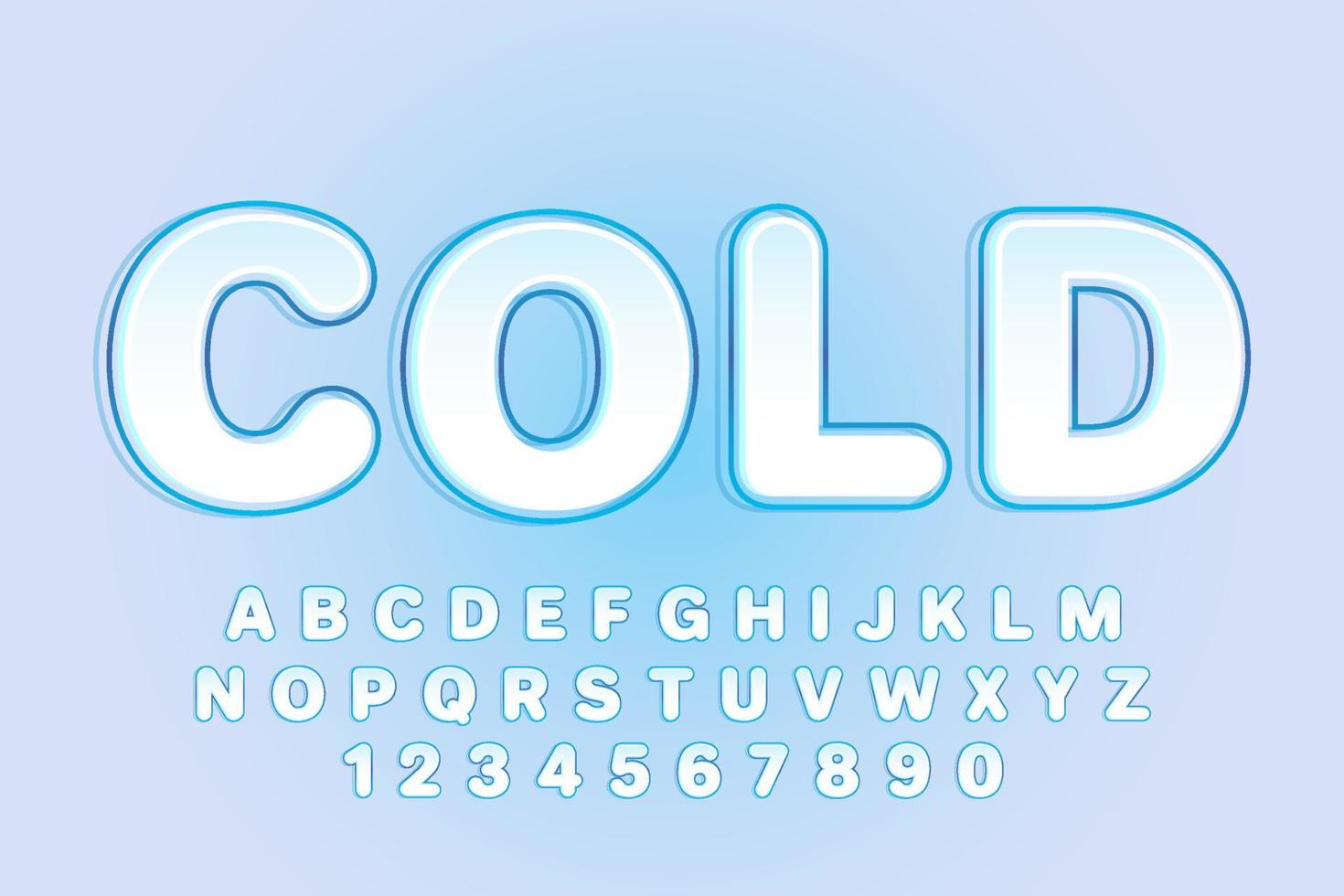 decorative cold Font and Alphabet vector