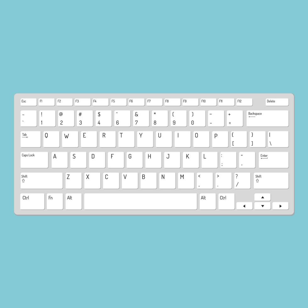 teclado de teléfono inteligente, botones alfabéticos vector estilo plano