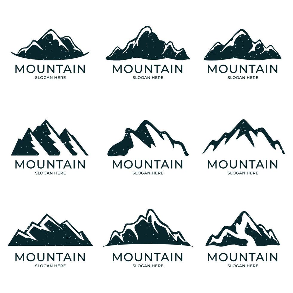 set mountain logo for adventure or outdoors company vector