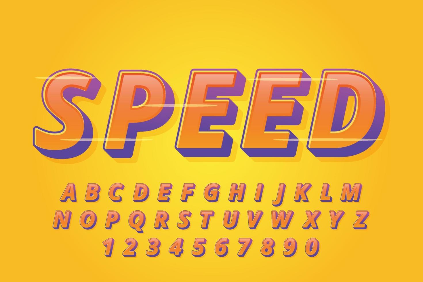 decorative speed Font and Alphabet vector