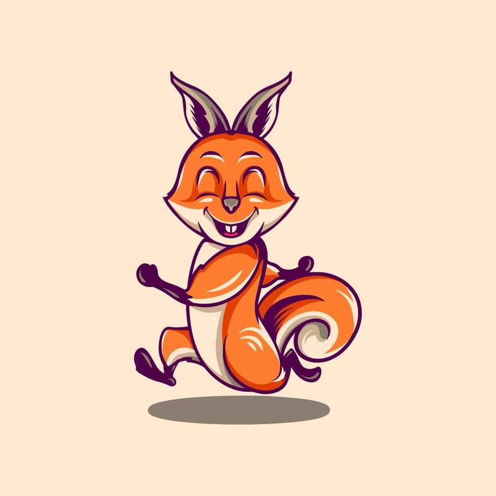 Squirrel Running Cartoon Character vector