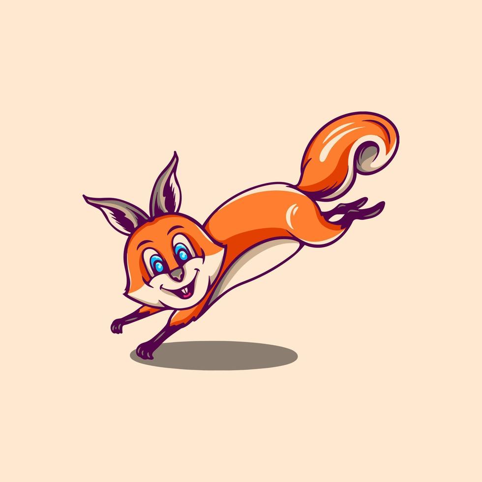 Squirrel Jump Cartoon Character vector