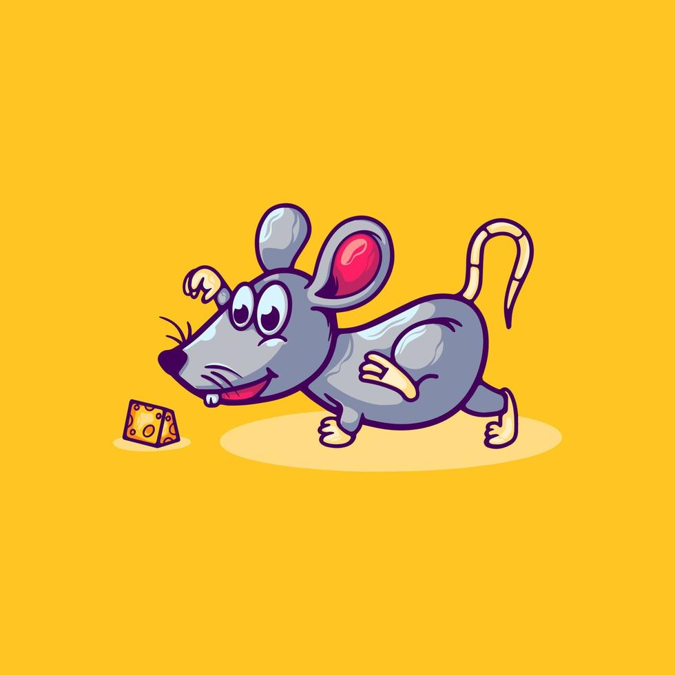 Mouse and Cheese Cartoon vector