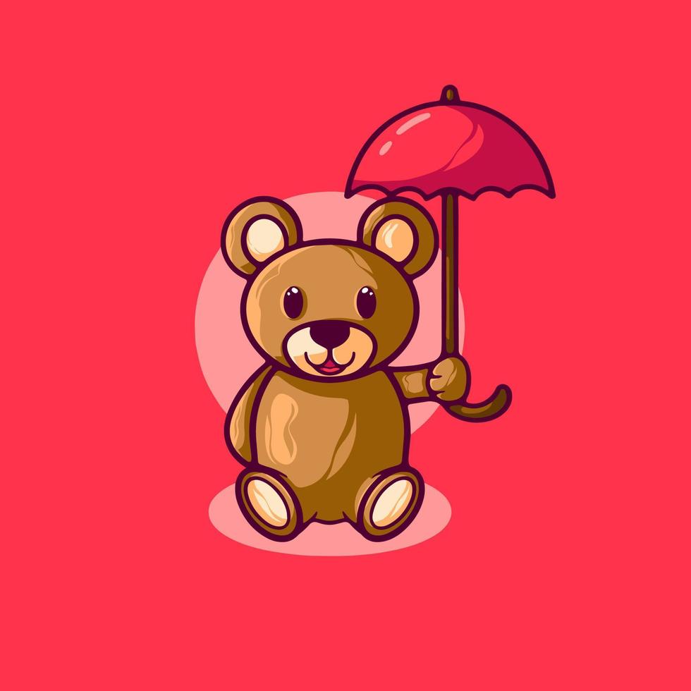 Bear Falling in Love Cartoon vector