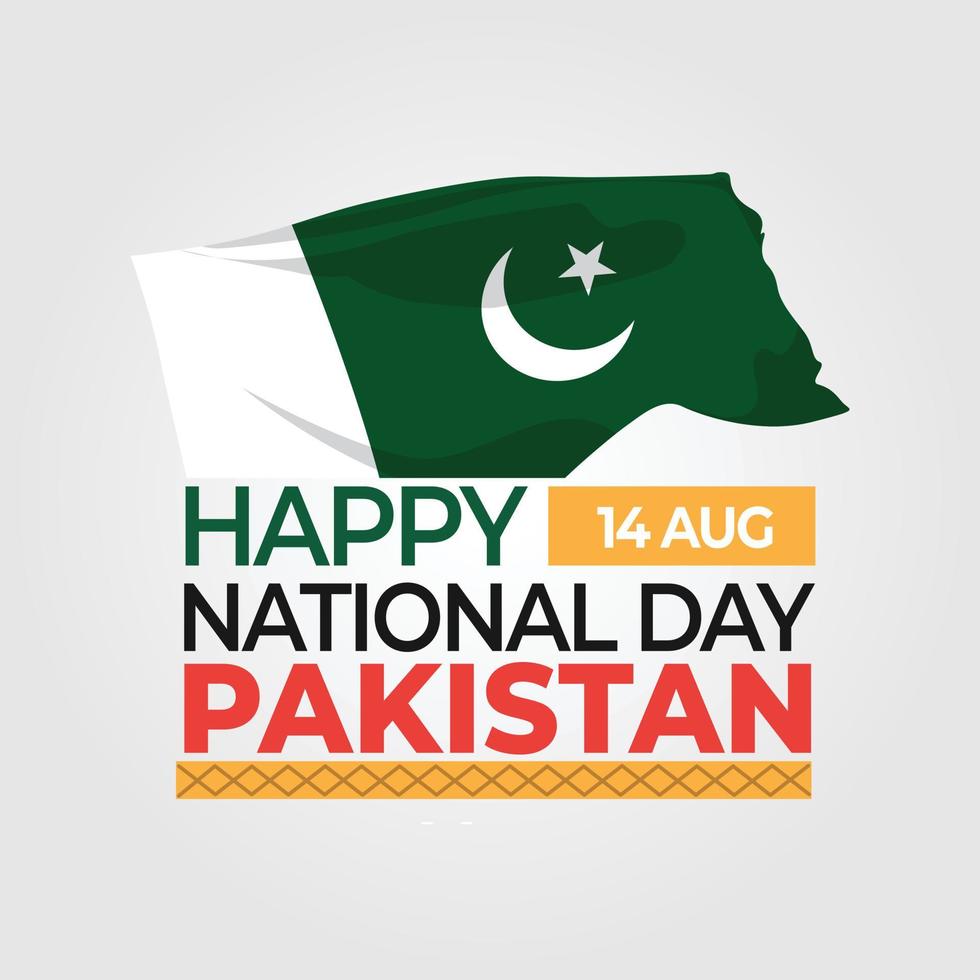 Happy national day of Pakistan 14th August. Lahore vector