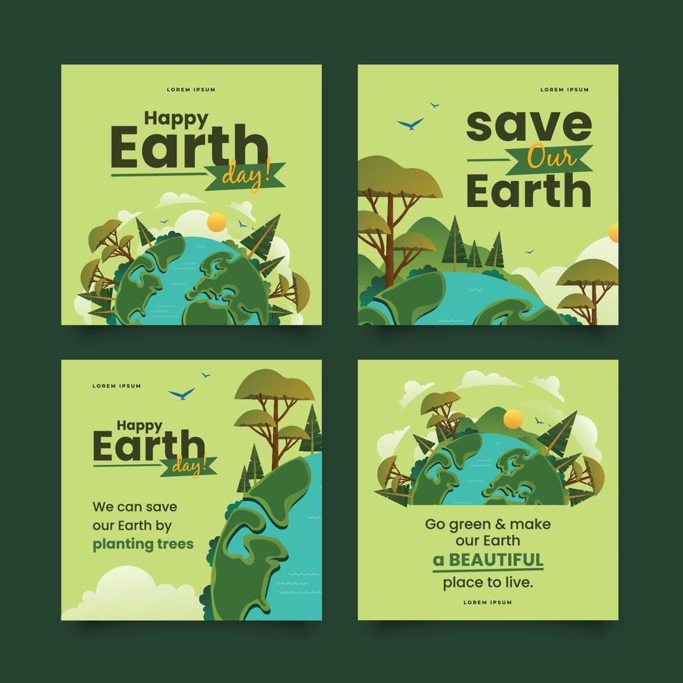 Happy Earth Day for Social Media Posts vector