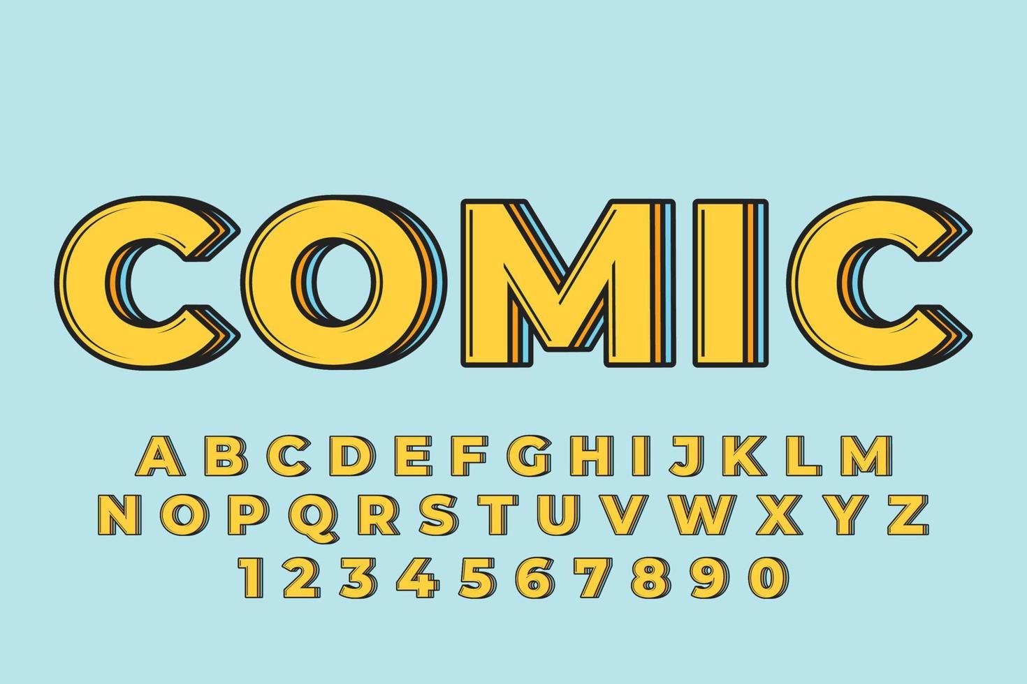 decorative comic Font and Alphabet vector