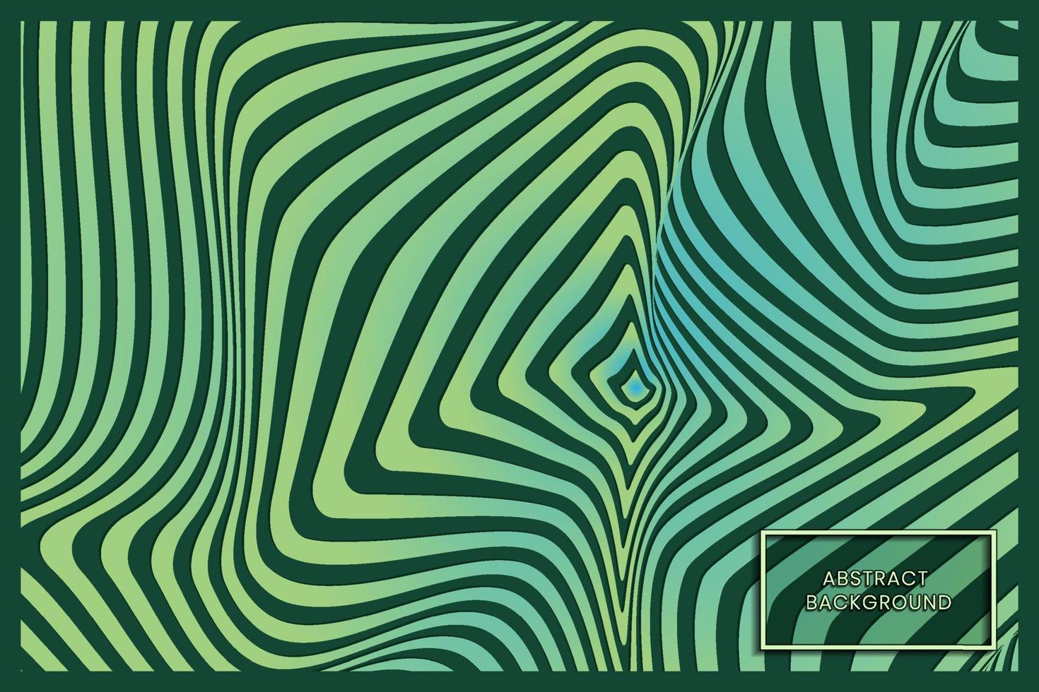 Warped green waving lines abstract background Vector