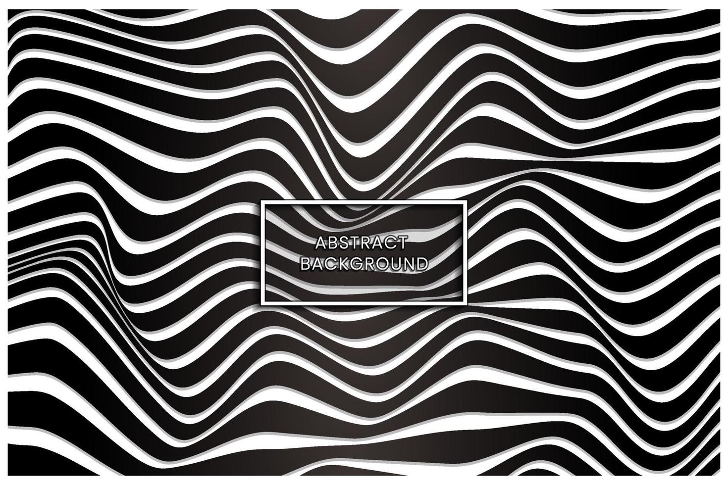 Warped monochrome waving lines abstract background Vector