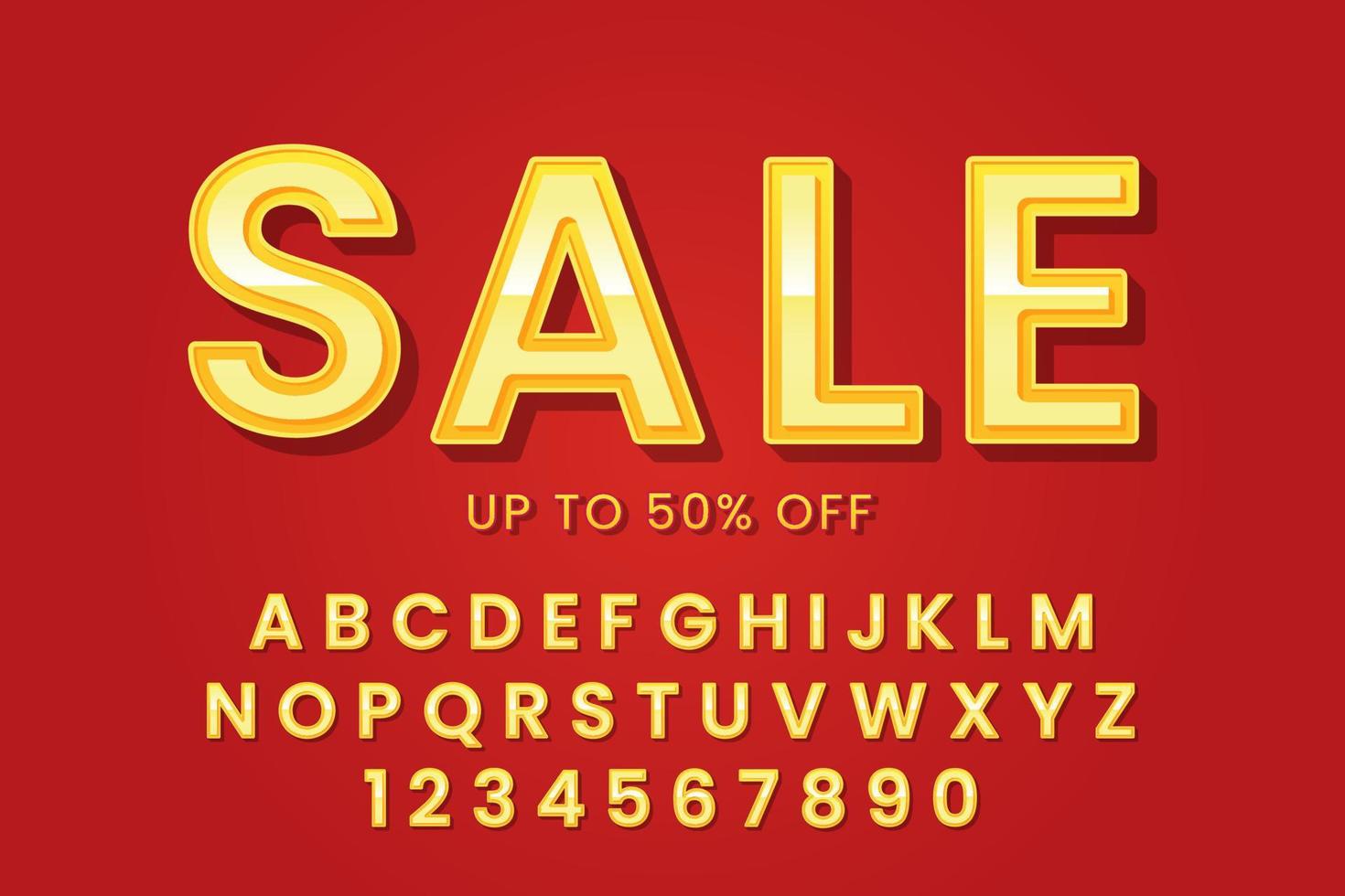 decorative sale Font and Alphabet vector