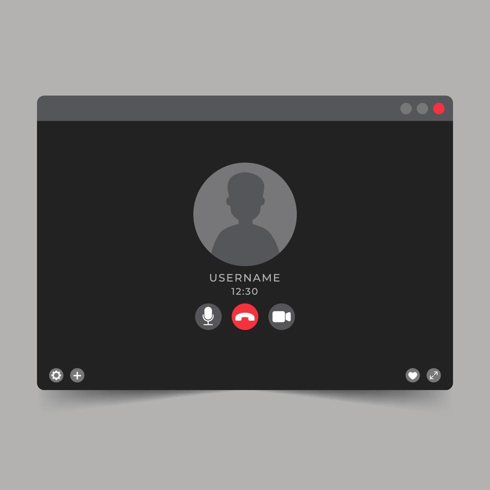 Video call icons interface background vector