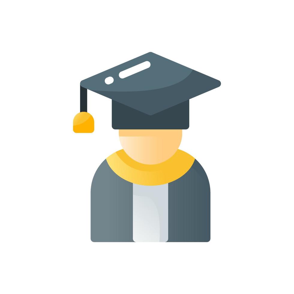 graduation flat gradient style icon. vector illustration for graphic design, website, app