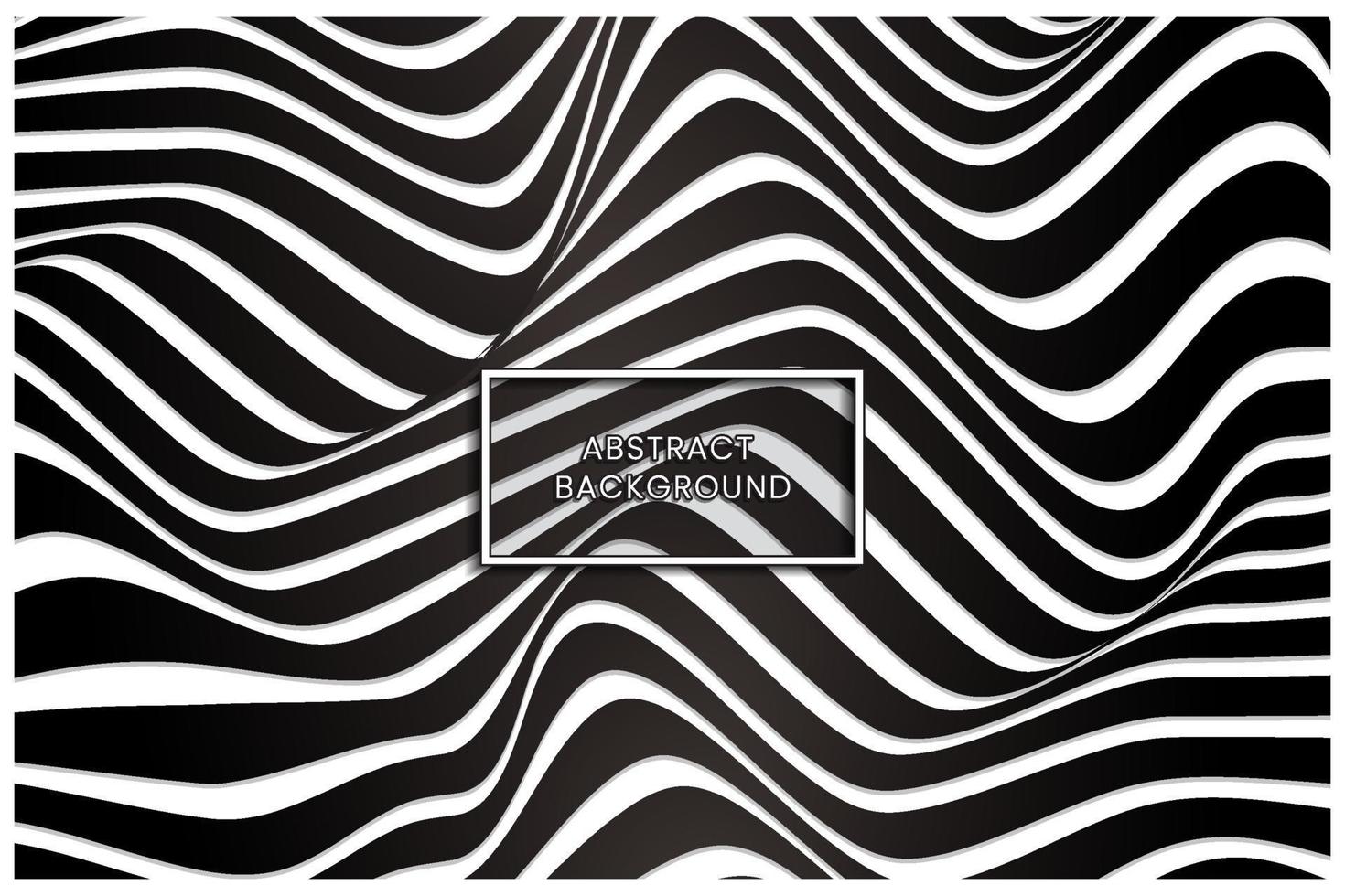 Warped monochrome waving lines abstract background Vector