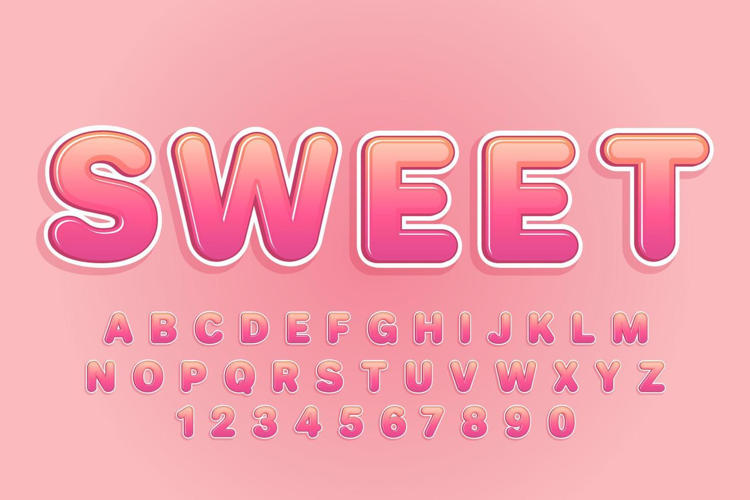 decorative sweet Font and Alphabet vector
