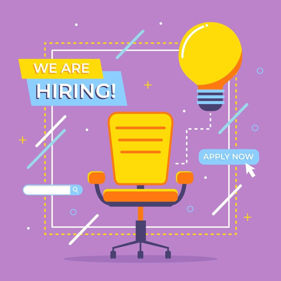 We are hiring business and recruiting with chair Vector