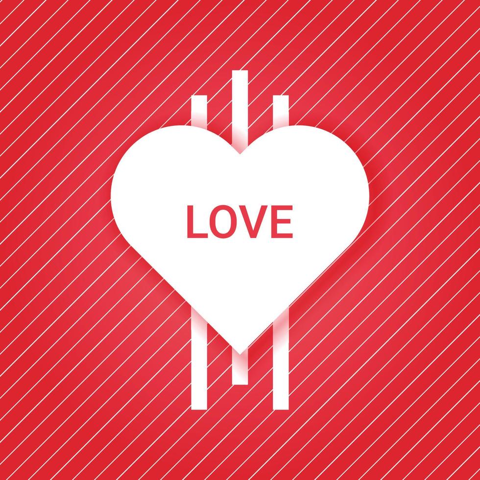 diseño de elemento de vector de corazón de amor en color rojo de fondo decorativo.