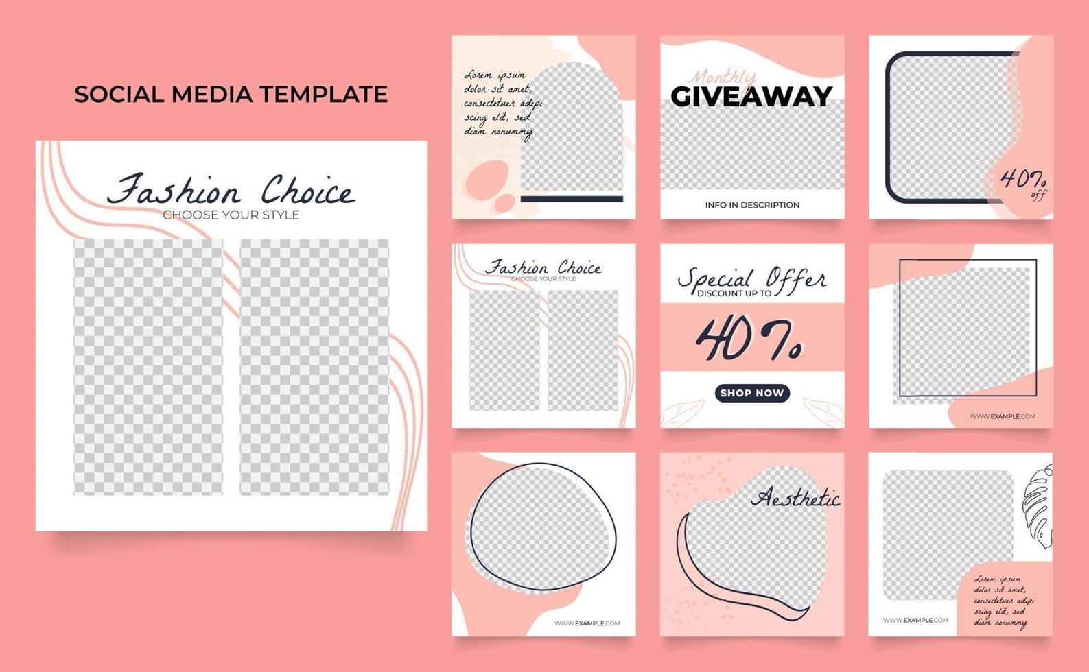 venta de moda de blog de banner de plantilla de redes sociales completamente editable vector