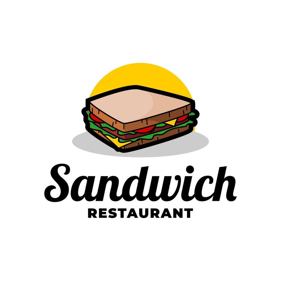 logotipo de sándwich retro. plantilla de logotipo de comida. vector