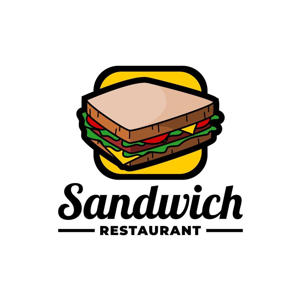 logotipo de sándwich retro. plantilla de logotipo de comida. vector