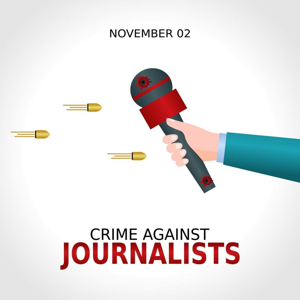 crime against journalist day vector illustration