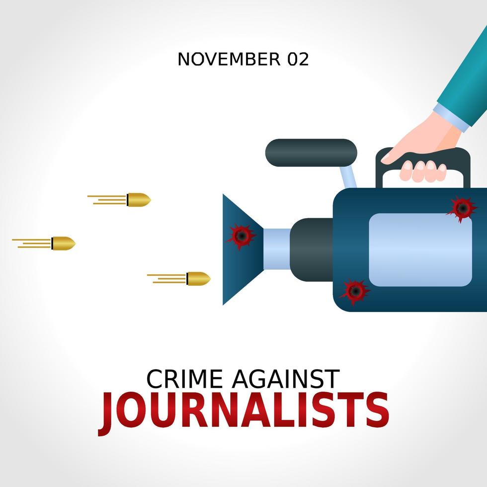 crime against journalist day vector illustration