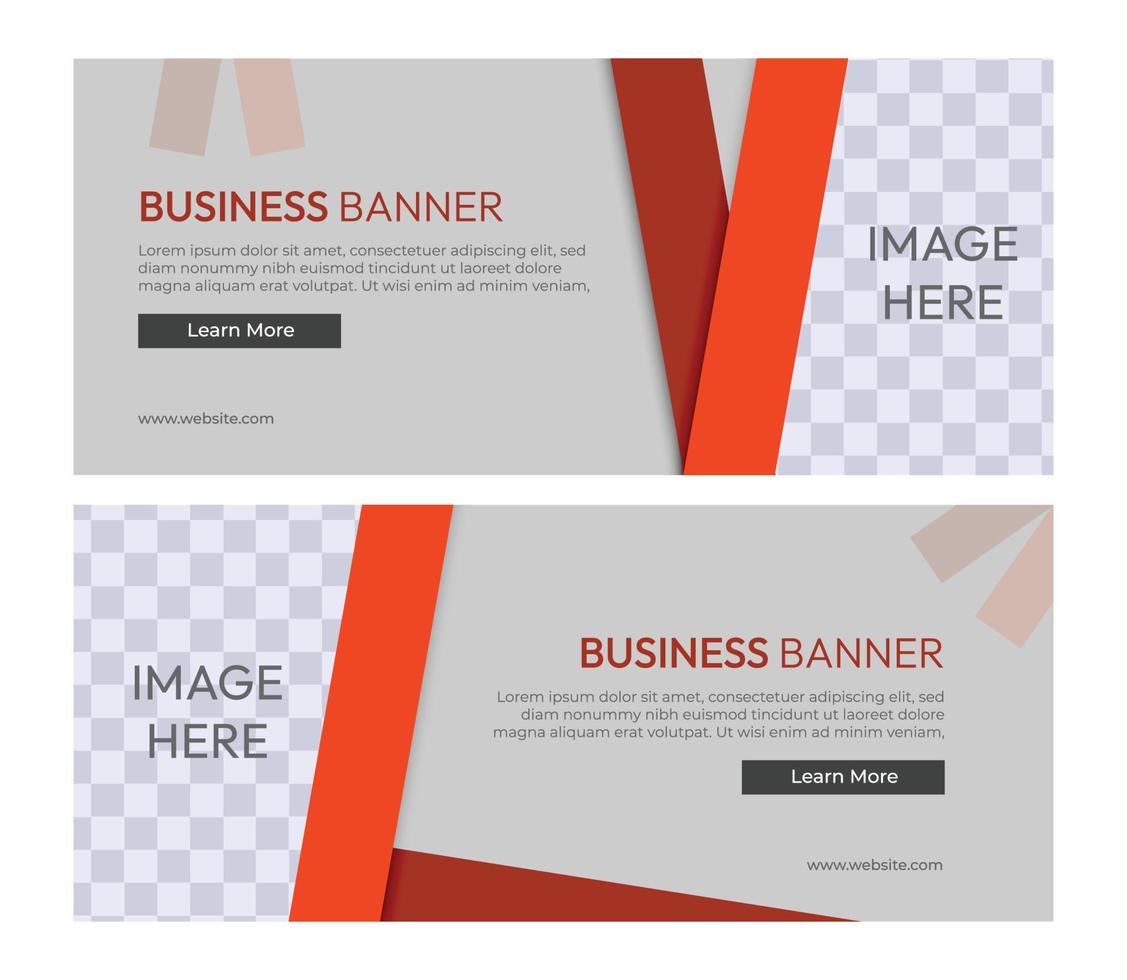 Red abstract corporate business banner template. banner template with image space. Business company template, advertisement, promotion, offer, website. EPS 10 vector