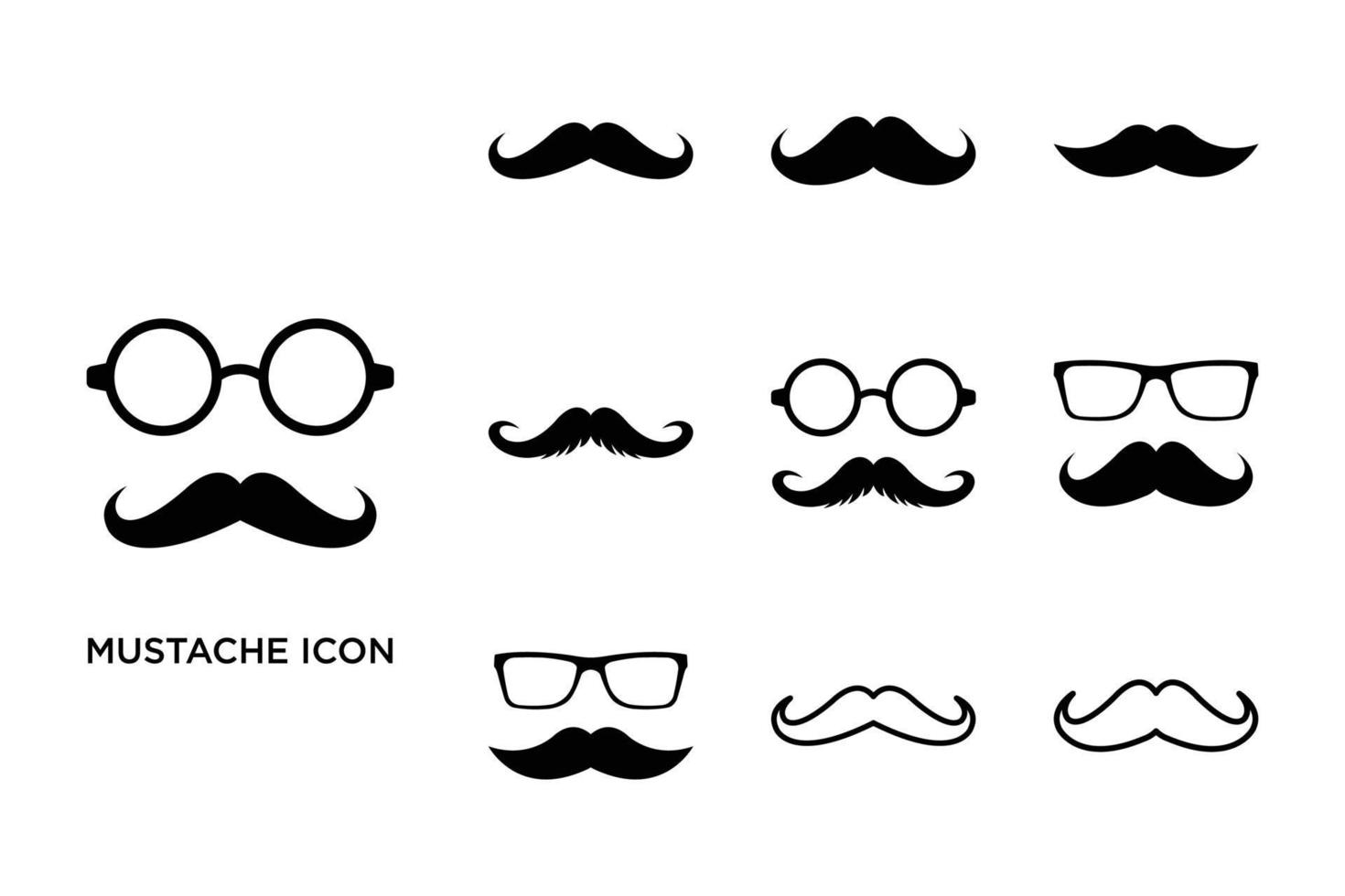 conjunto de iconos de bigote plantilla de diseño vectorial simple y limpio vector