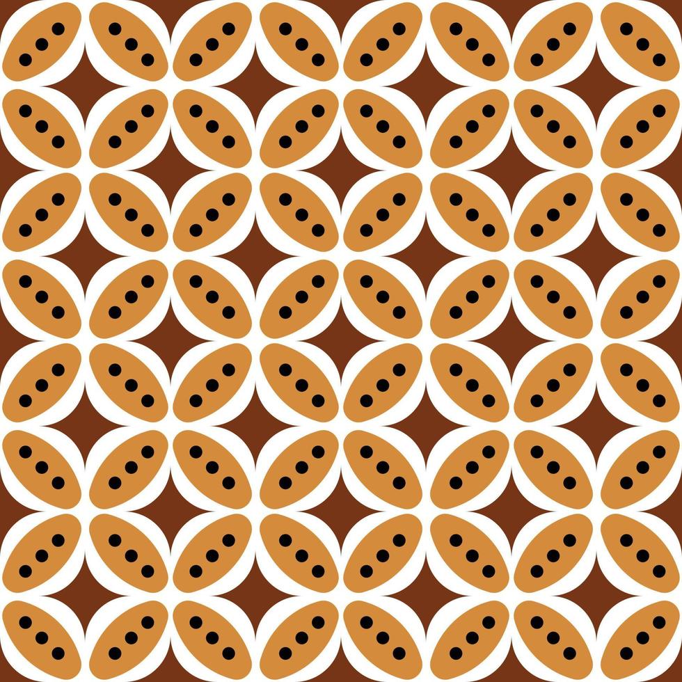 Seamless pattern inspired by classic Javanese Batik Kawung motif vector