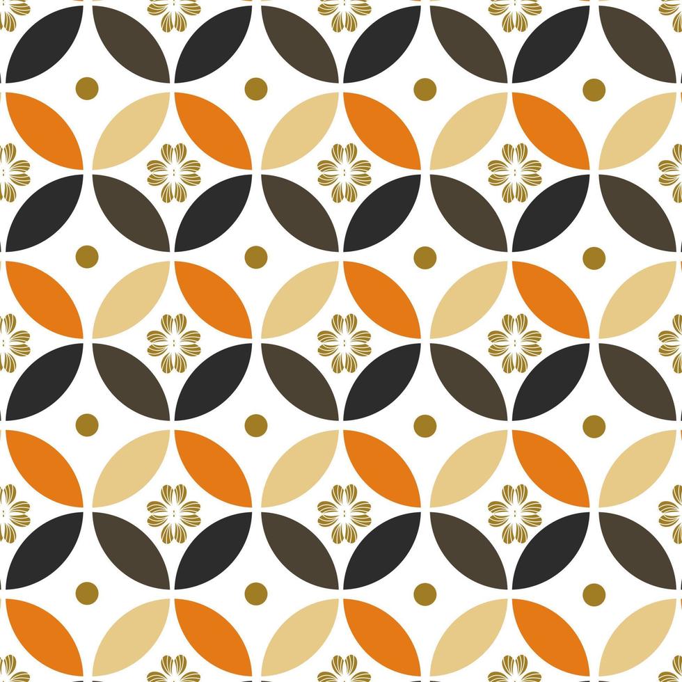 Geometric seamless pattern inspired by Javanese Batik Kawung vector