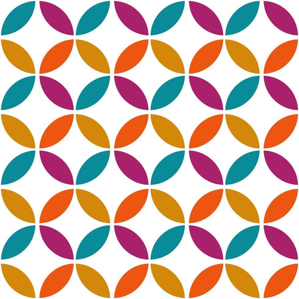 Colorful seamless pattern inspired by Javanese Batik Kawung vector
